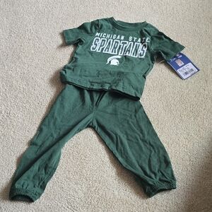 Michigan State Spartans Kids Green Matching Set Size 12m